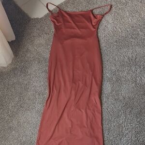 Heart Hips Strapless Rust Dress
